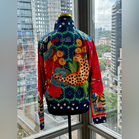 🆕 FARM Rio 🧿 NWT Jacqueta "Divertidamente Azul" - Women's Training Jacket Sz S - Picture 7 of 16